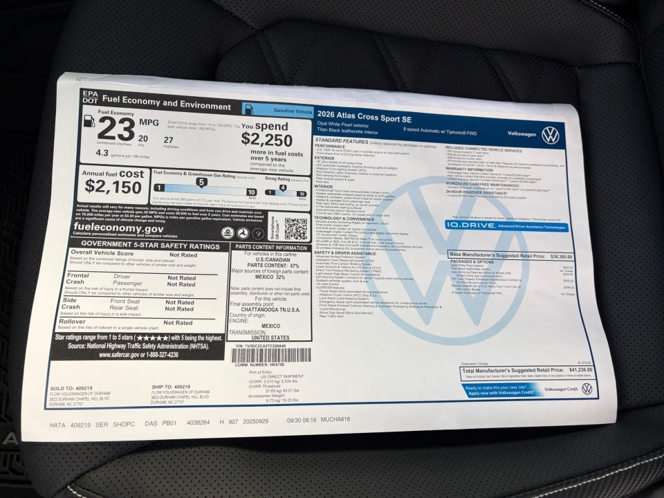 2026 Volkswagen Atlas Cross Sport SE