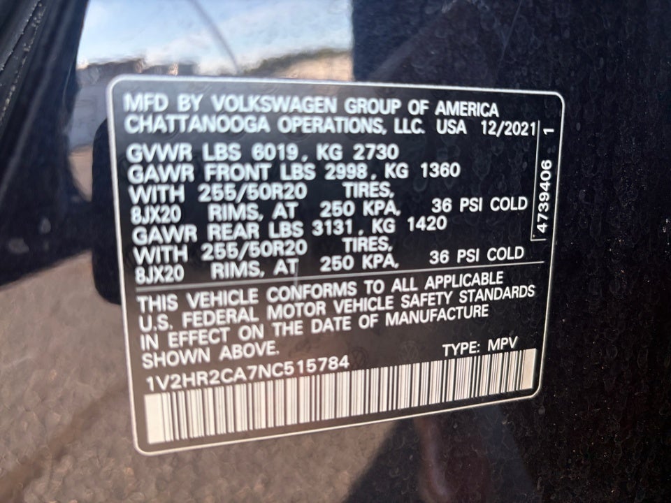 2022 Volkswagen Atlas 3.6L V6 SE w/Technology