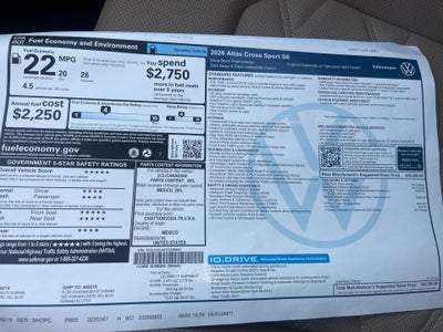 2026 Volkswagen Atlas Cross Sport 2.0T SE