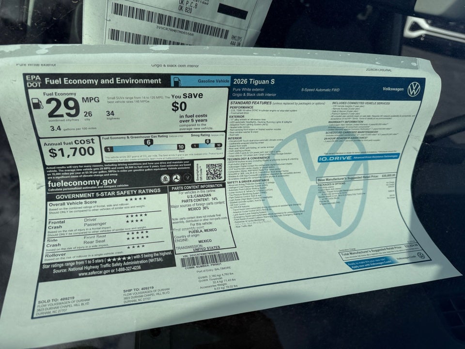 2026 Volkswagen Tiguan S