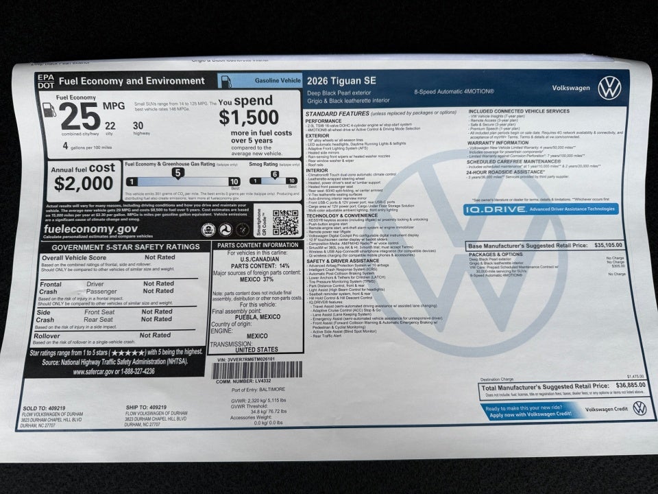 2026 Volkswagen Tiguan SE