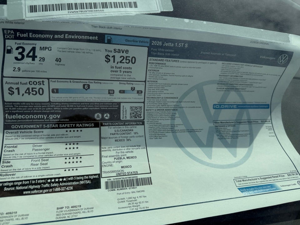 2026 Volkswagen Jetta S