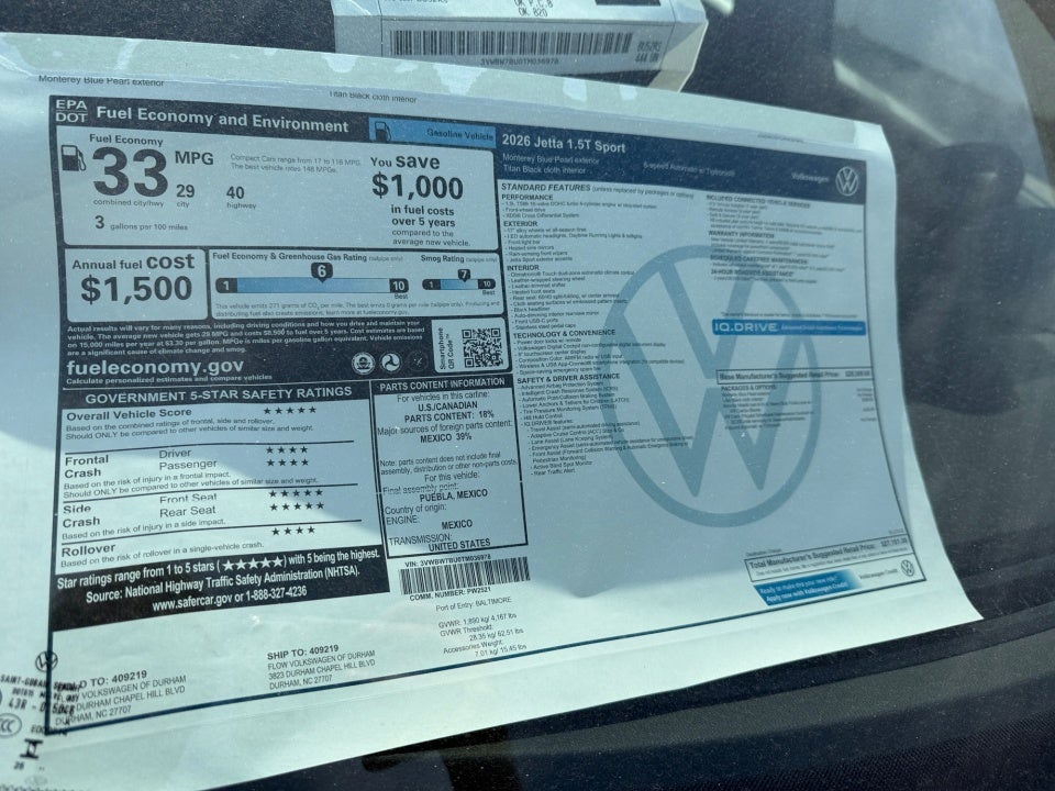 2026 Volkswagen Jetta Sport