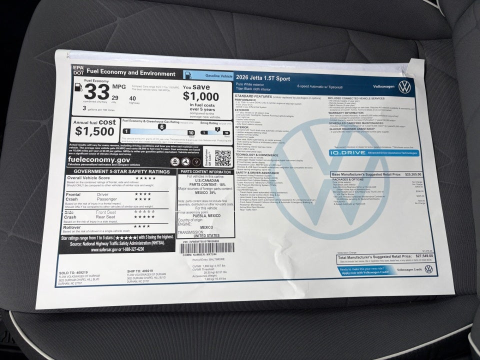 2026 Volkswagen Jetta Sport