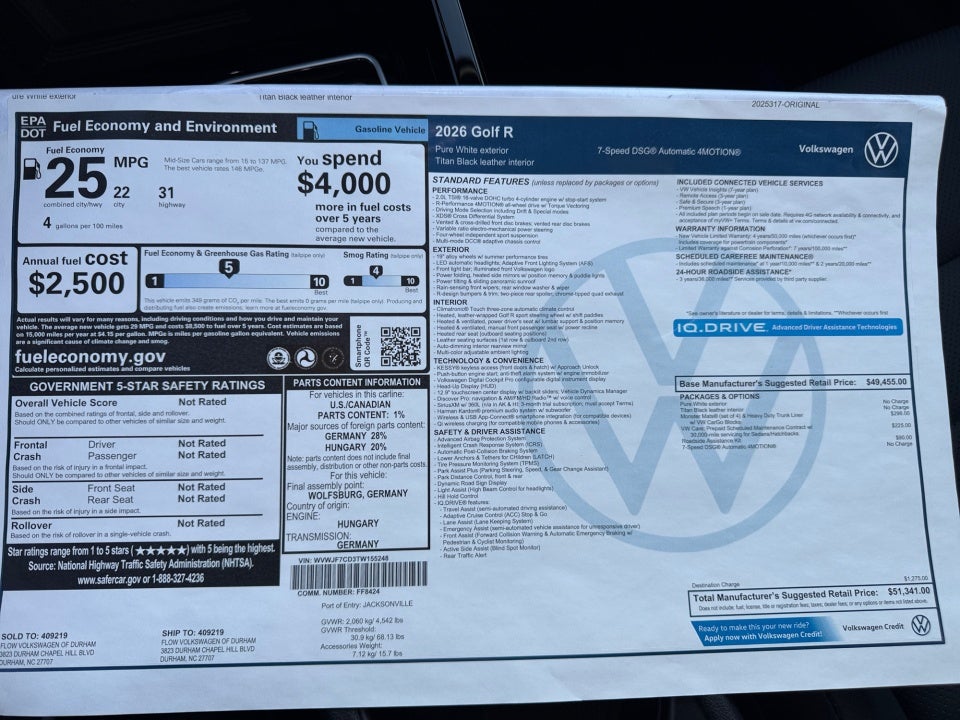 2026 Volkswagen Golf R 2.0T DSG