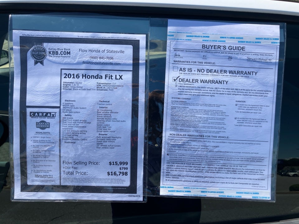 2016 Honda Fit LX