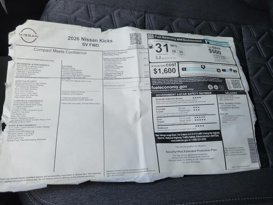 2026 Nissan Kicks SV
