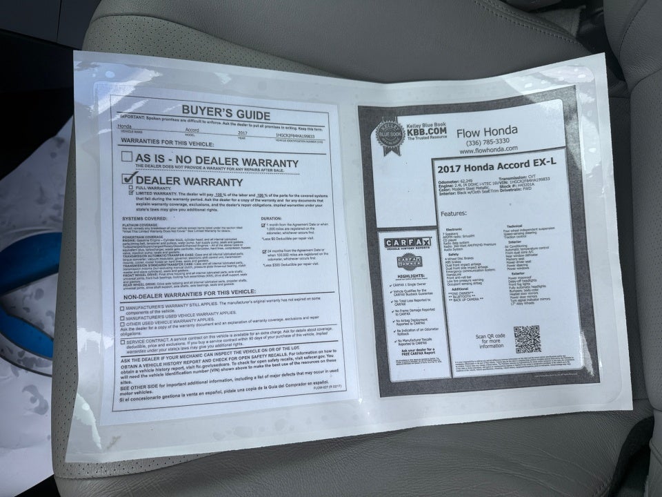 2017 Honda Accord EX-L