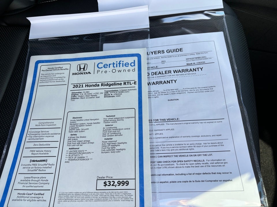 2021 Honda Ridgeline RTL-E