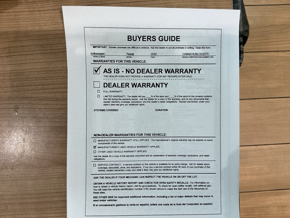 2020 Volkswagen Passat 2.0T R-Line