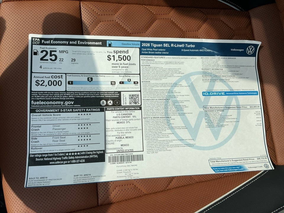 2026 Volkswagen Tiguan SEL R-Line Turbo