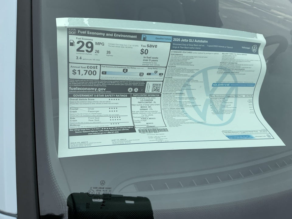 2026 Volkswagen Jetta GLI Autobahn