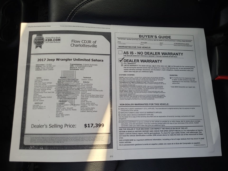 2017 Jeep Wrangler Unlimited Sahara 4x4