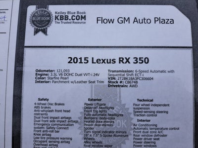 2015 Lexus RX 350 350
