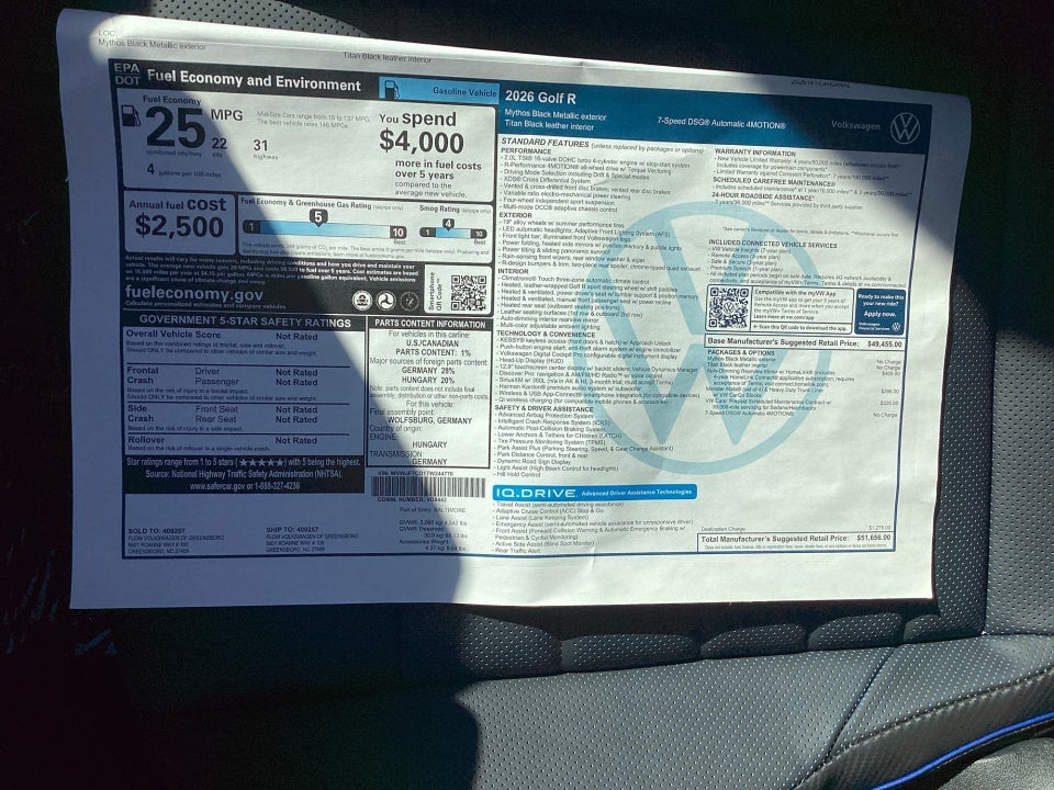 2026 Volkswagen Golf R 2.0T DSG