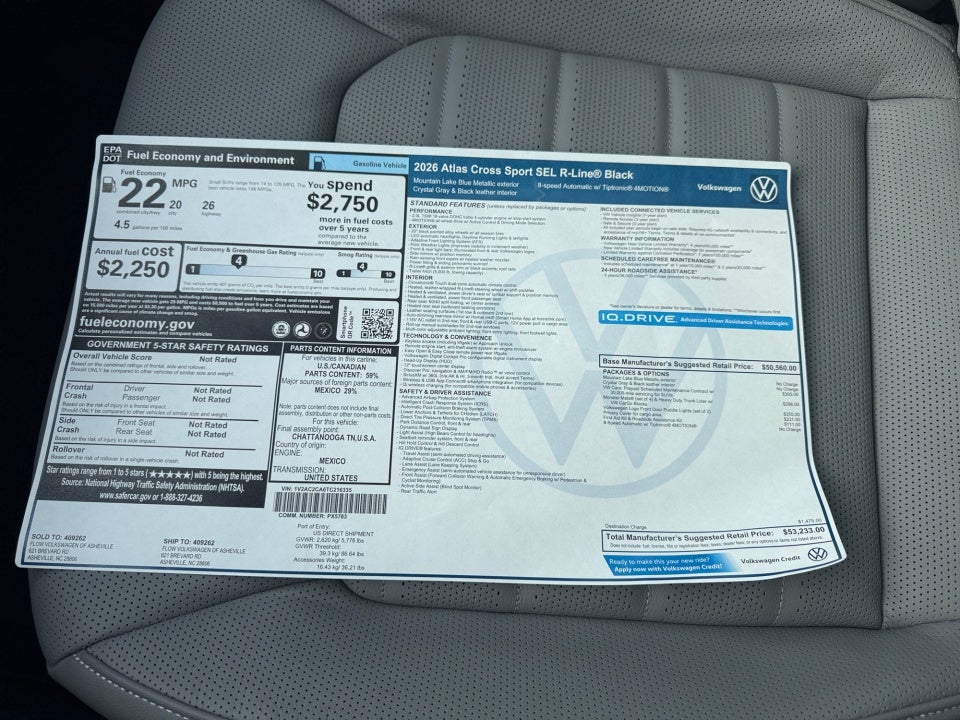 2026 Volkswagen Atlas Cross Sport SEL R-Line Black