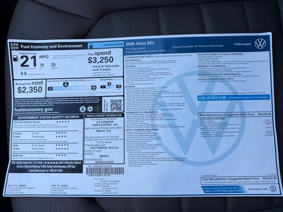 2026 Volkswagen Atlas SEL