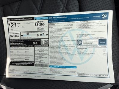 2026 Volkswagen Atlas 2.0T Peak Edition