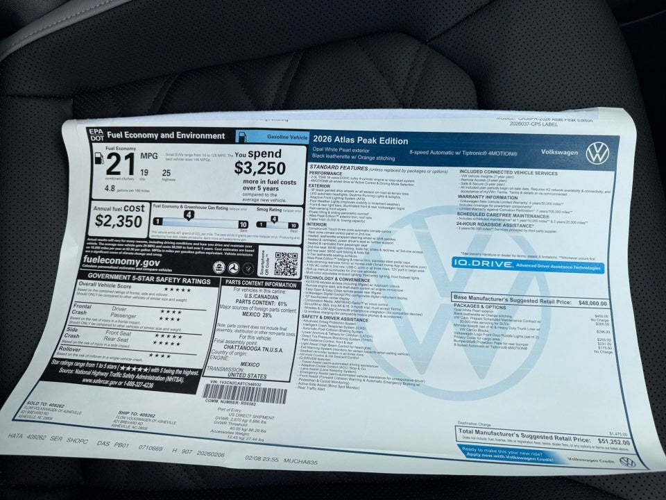 2026 Volkswagen Atlas Peak Edition