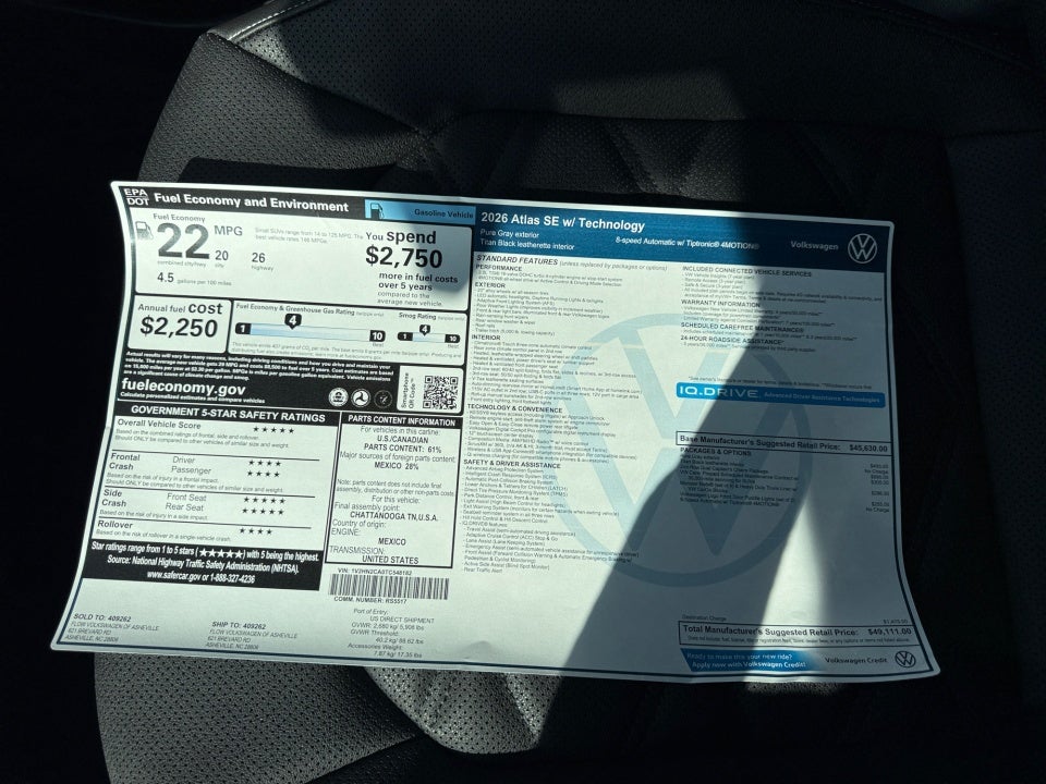2026 Volkswagen Atlas SE with Technology