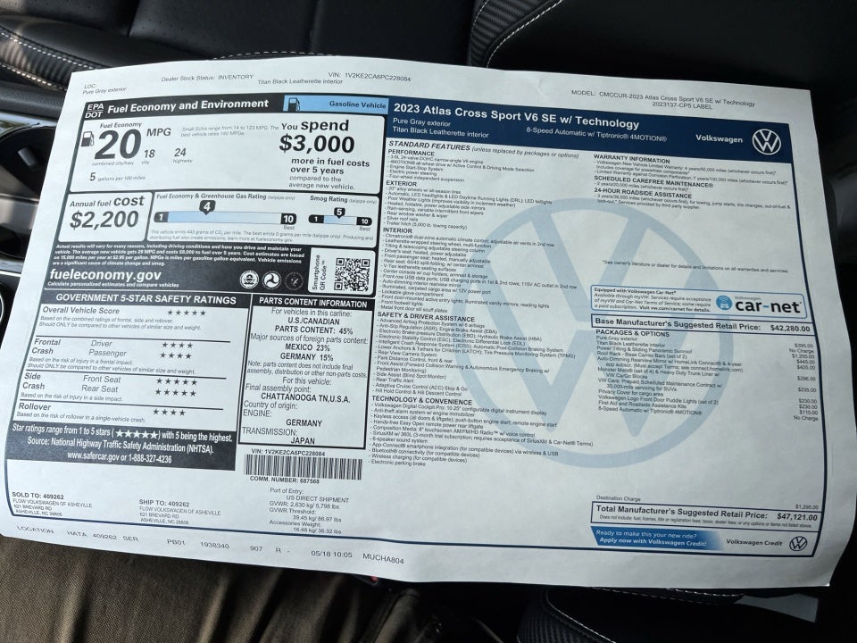 2023 Volkswagen Atlas Cross Sport 3.6L V6 SE w/Technology