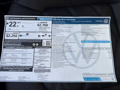 2026 Volkswagen Atlas SE with Technology