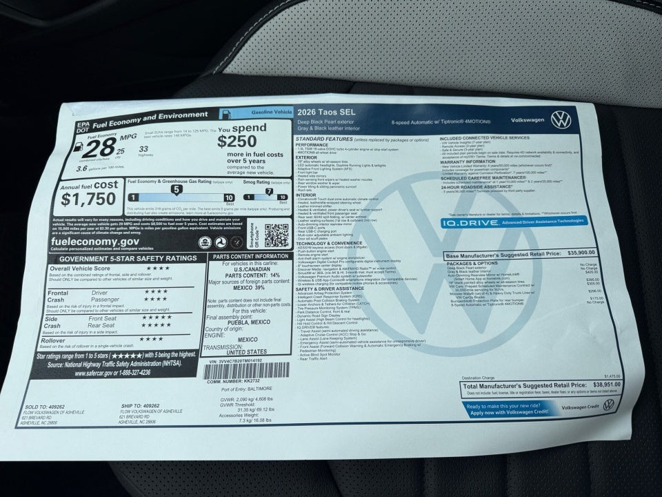 2026 Volkswagen Taos SEL