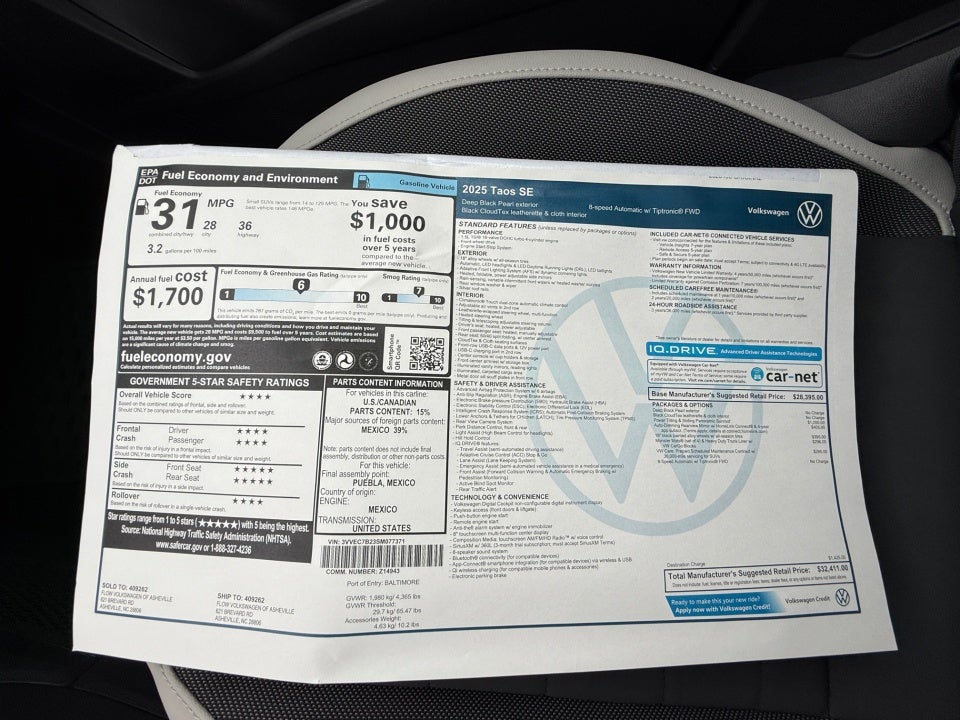 2025 Volkswagen Taos 1.5T SE