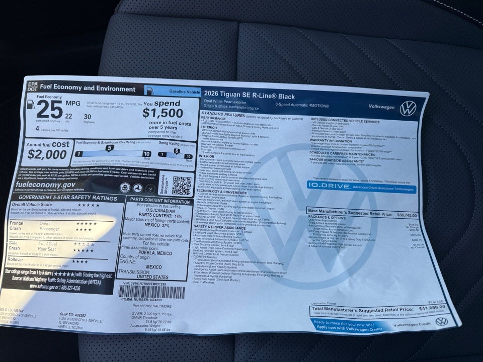 2026 Volkswagen Tiguan SE R-Line Black