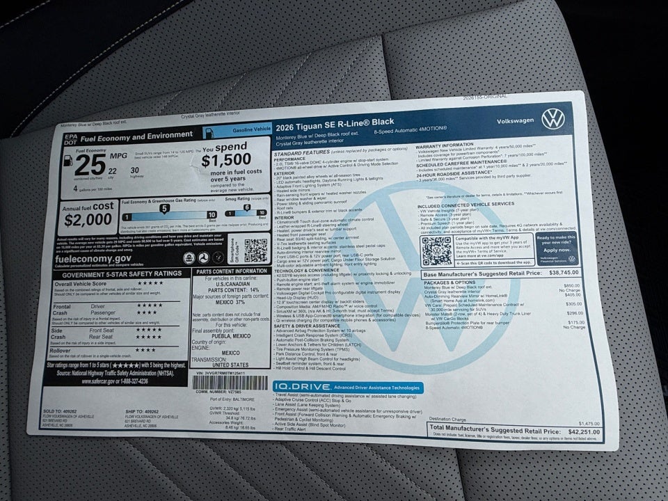 2026 Volkswagen Tiguan SE R-Line Black