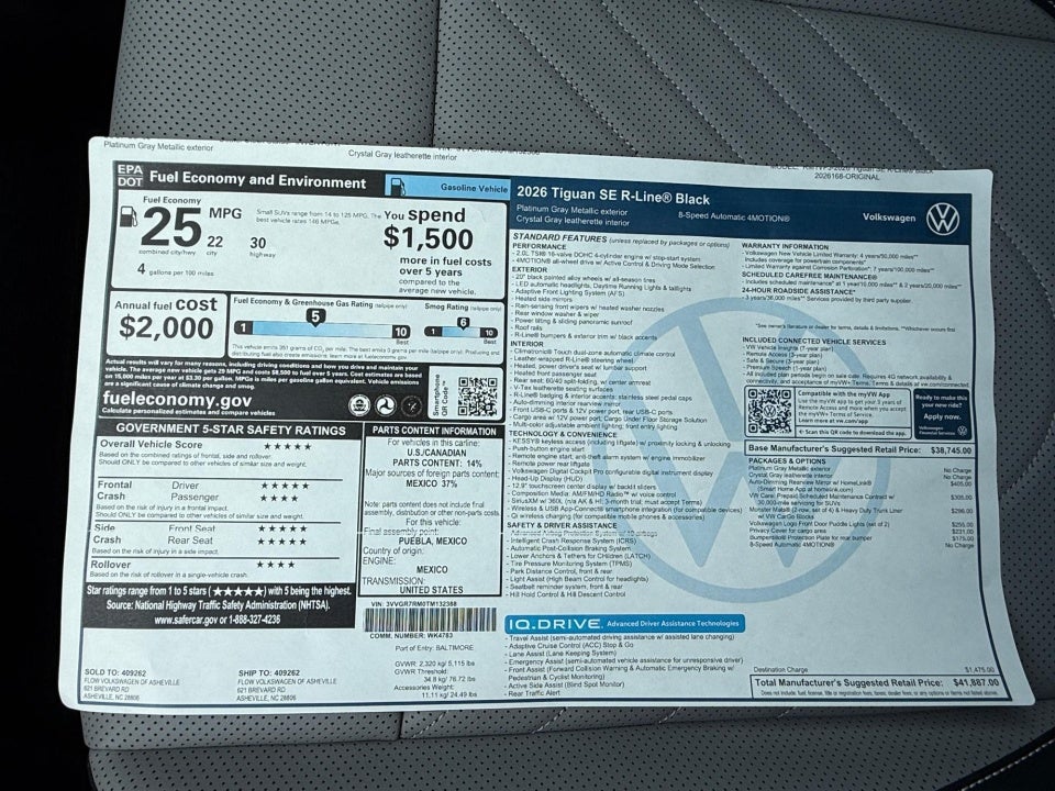 2026 Volkswagen Tiguan SE R-Line Black