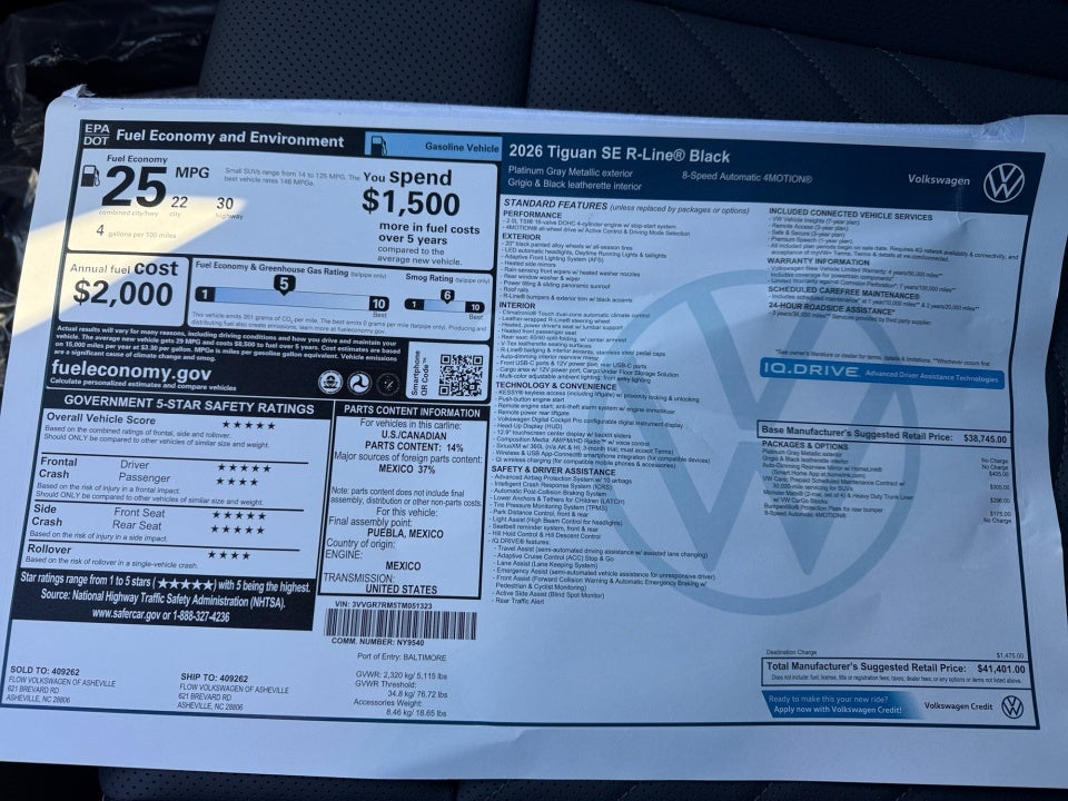 2026 Volkswagen Tiguan SE R-Line Black