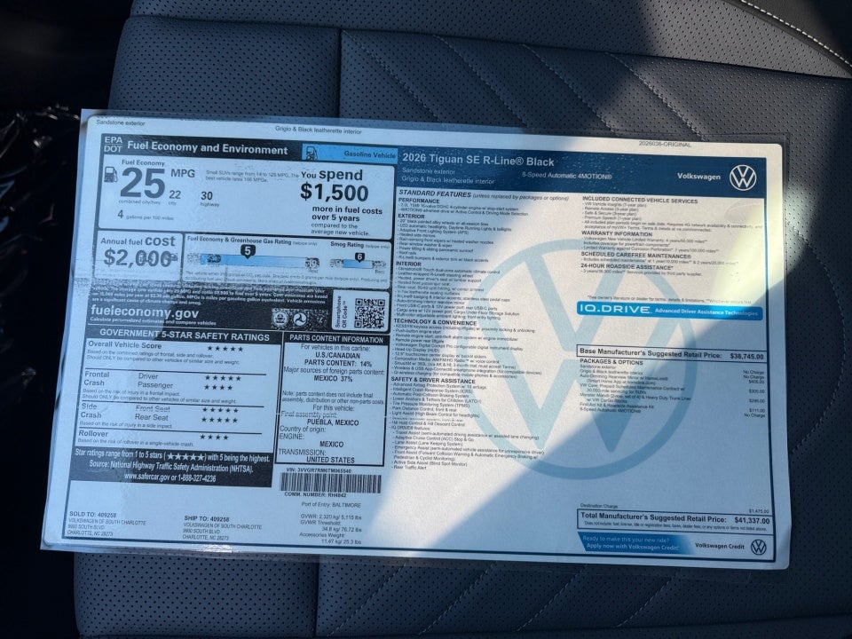 2026 Volkswagen Tiguan SE R-Line Black