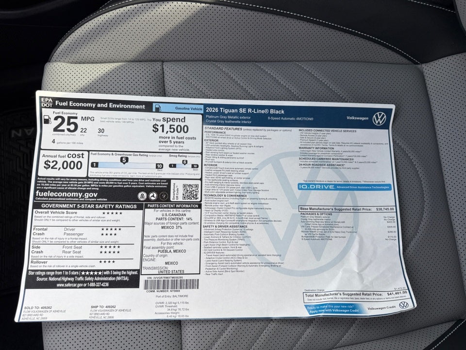 2026 Volkswagen Tiguan SE R-Line Black