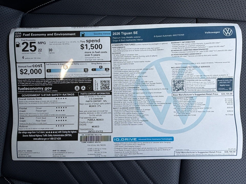 2026 Volkswagen Tiguan SE
