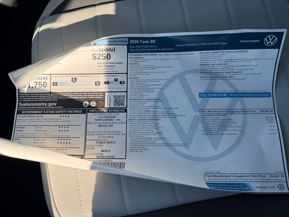 2026 Volkswagen Taos SE