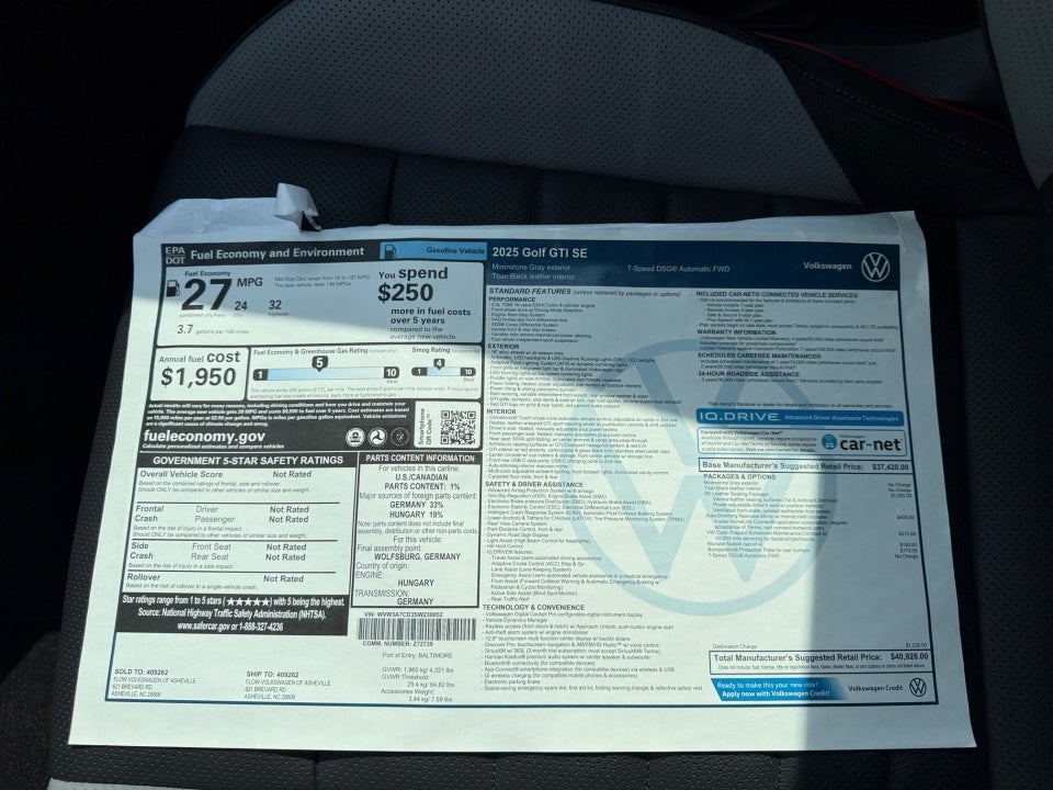 2025 Volkswagen Golf GTI 2.0T SE