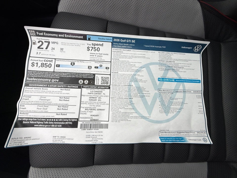 2026 Volkswagen Golf GTI SE