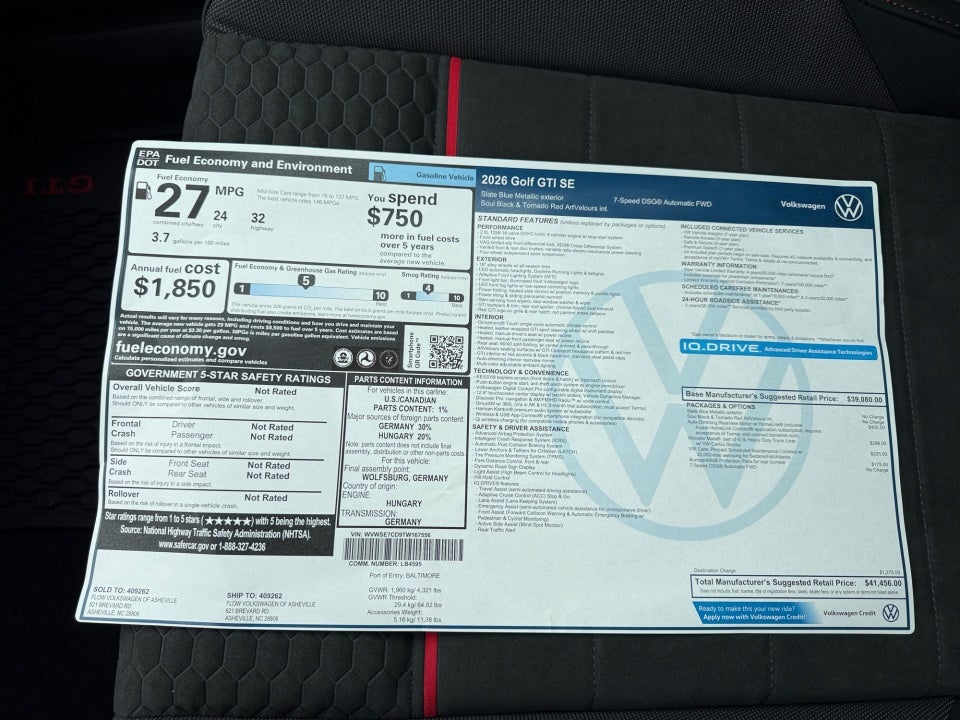 2026 Volkswagen Golf GTI SE