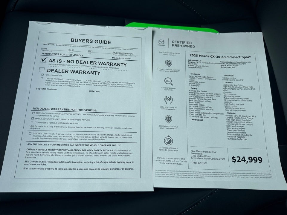 2025 Mazda Mazda CX-30 2.5 S Select Sport