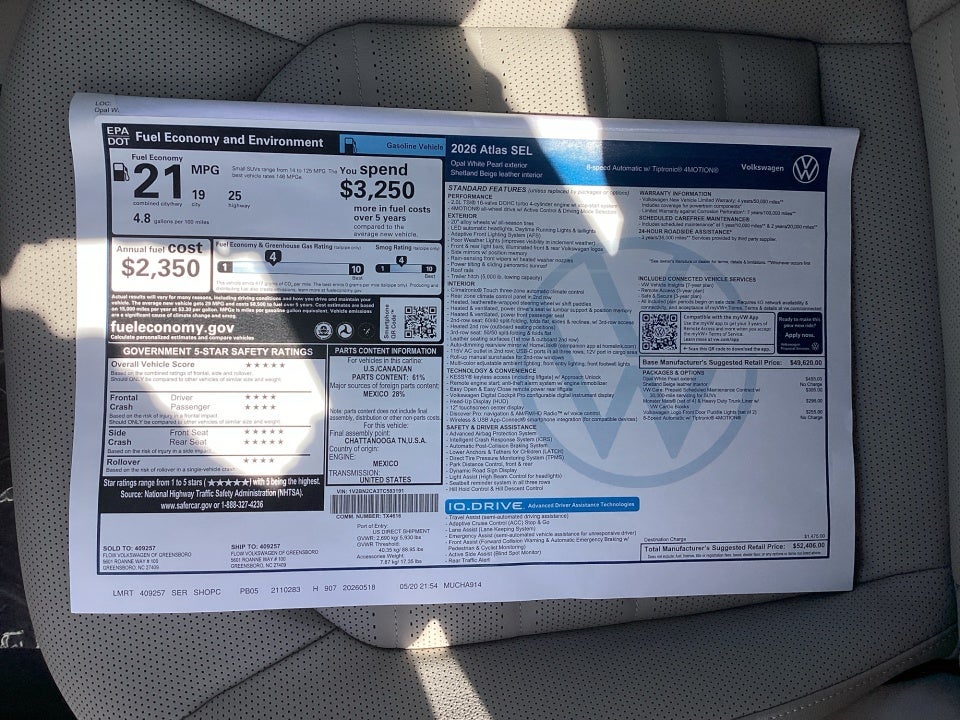 2026 Volkswagen Atlas SEL