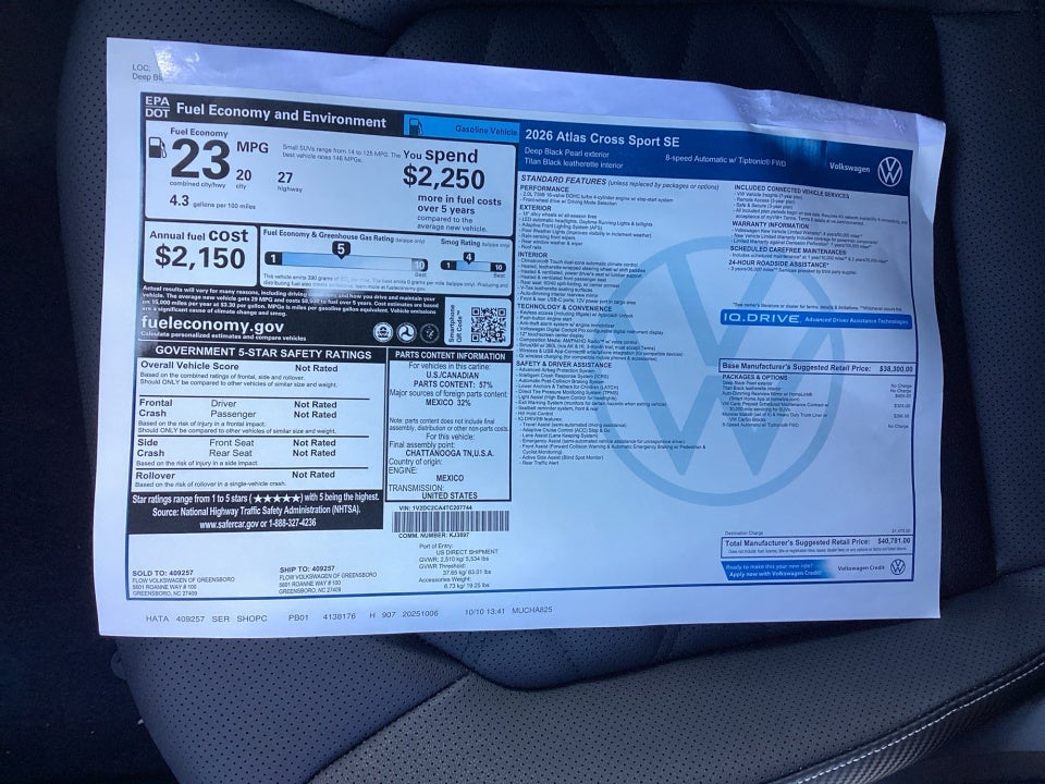 2026 Volkswagen Atlas Cross Sport SE