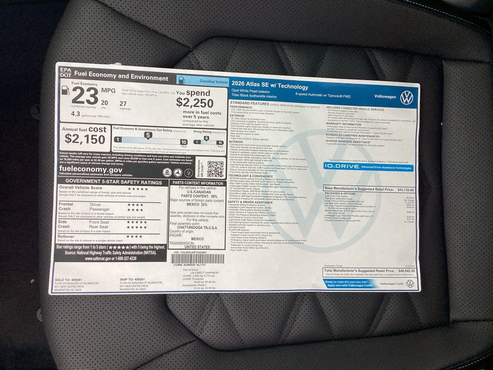 2026 Volkswagen Atlas SE with Technology