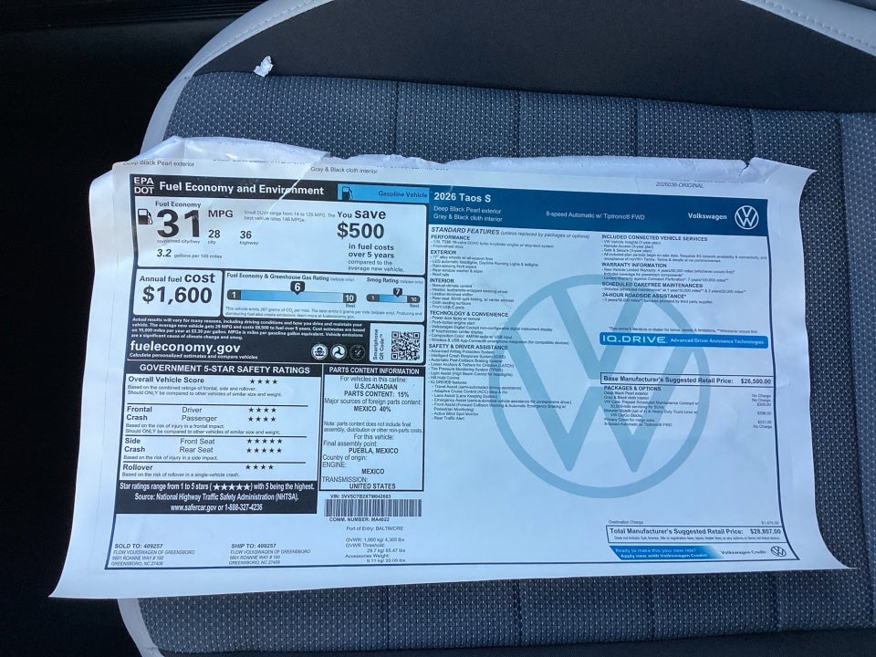 2026 Volkswagen Taos S