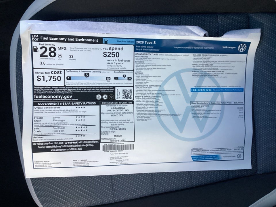 2026 Volkswagen Taos S