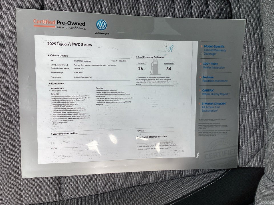 2025 Volkswagen Tiguan 2.0T S