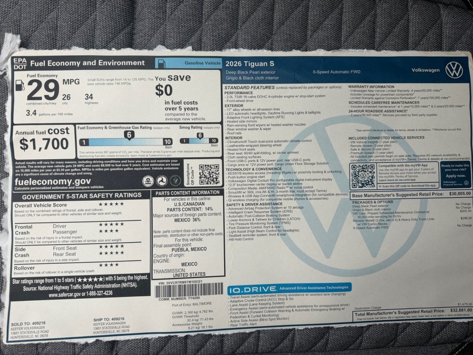 2026 Volkswagen Tiguan S