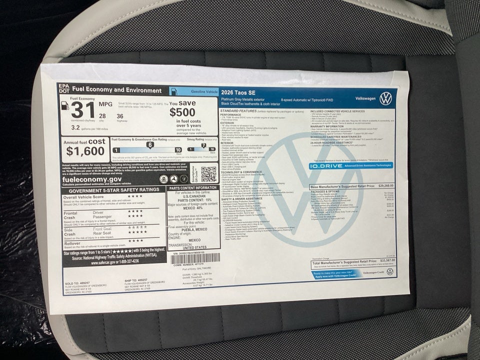 2026 Volkswagen Taos SE