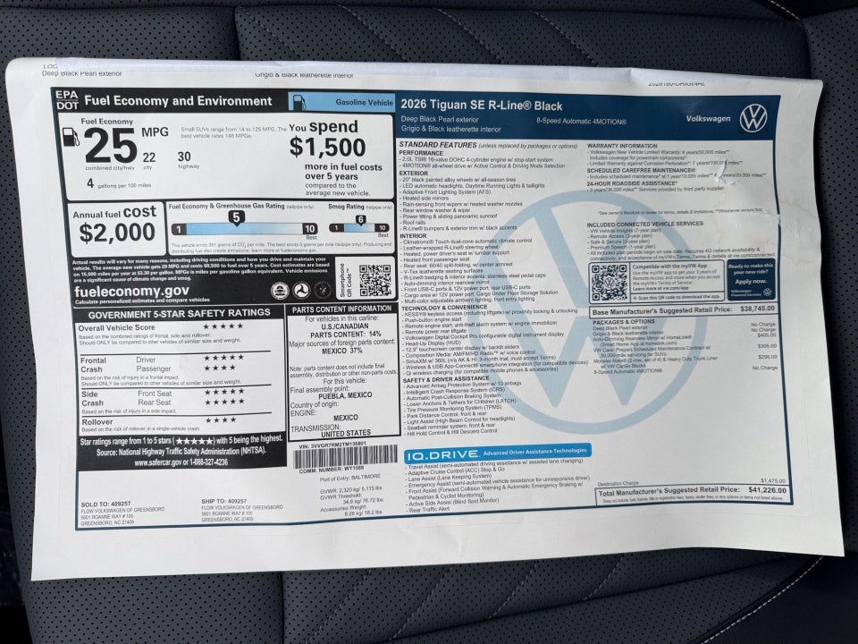 2026 Volkswagen Tiguan SE R-Line Black