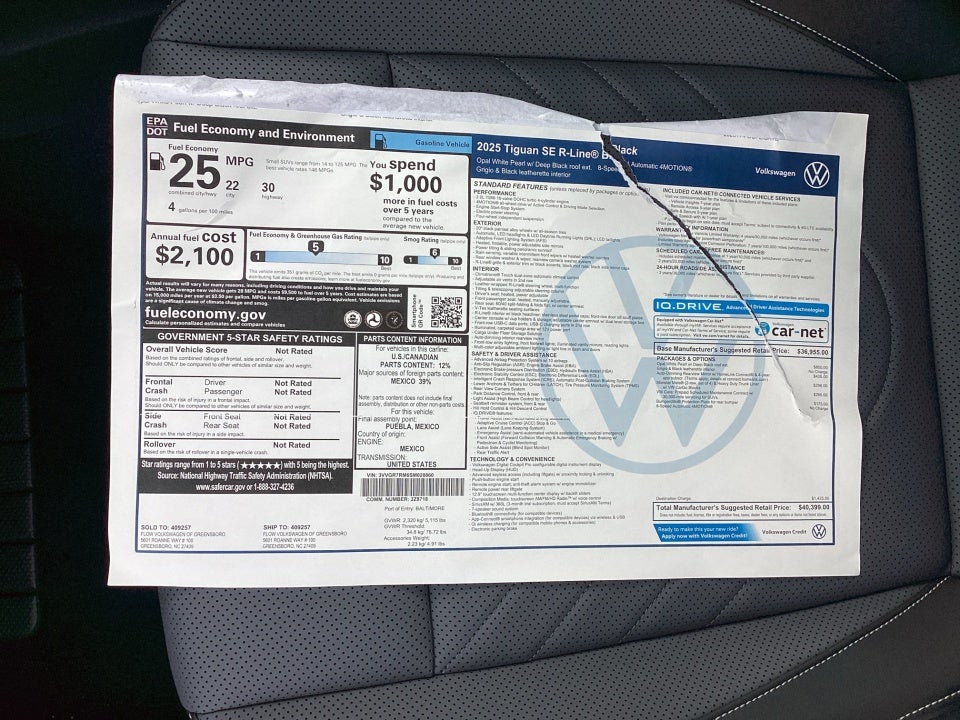 2025 Volkswagen Tiguan 2.0T SE R-Line Black